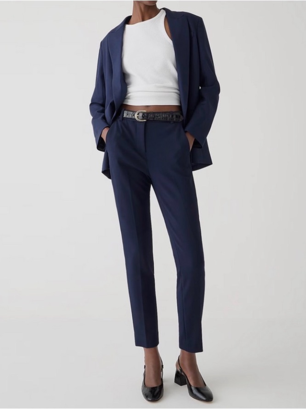 J. Crew High Rise Cameron Navy Ankle Pants